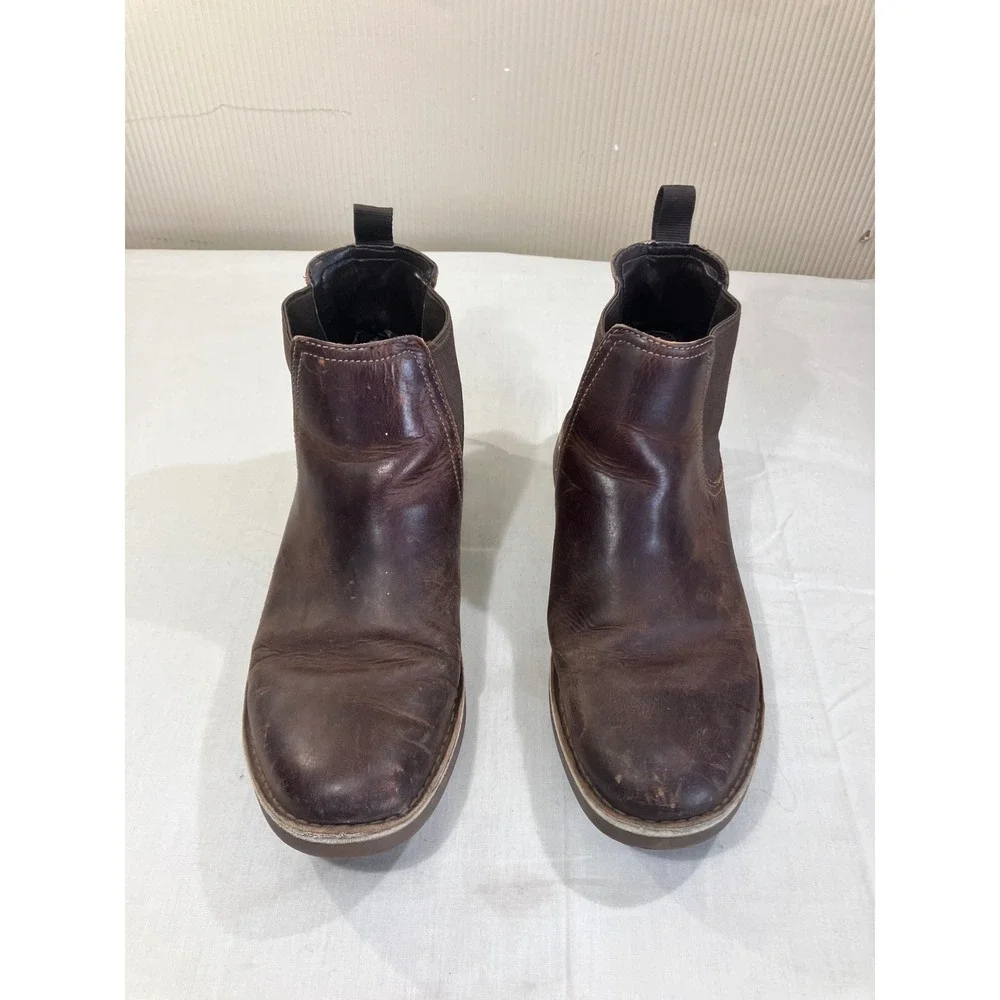 Clarks‎ Mens Dark Brown Leather Chelsea Boots Chukka Ankle Boots Size 10.5